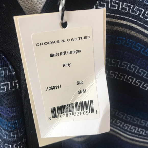 NWT Crooks and Castles blue cardigan - Picture 7 of 11